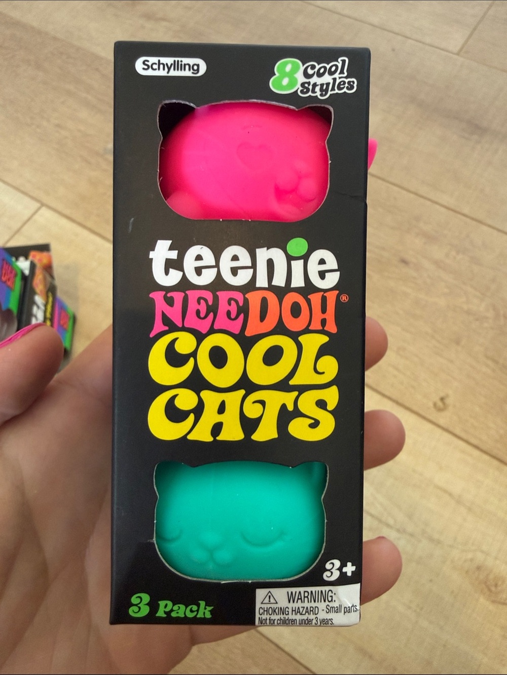 Teenie NeeDoh Cool Cats 3-Pack Stress Toys - Pink & Teal